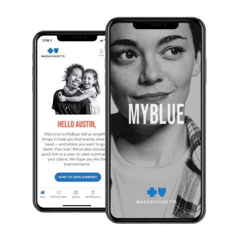 MyBlue webpages as viewed on a smart phone 